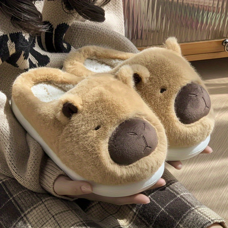 Warm Anti-slip Capibara Plush Slippers - Adorable Animal Women's Home Slippers