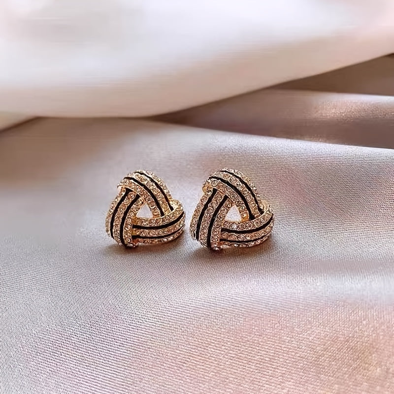 Trendy Triangle Geometric Stud Earrings Vintage Spiral Earrings Charm Jewelry