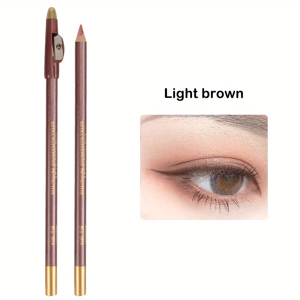 Wooden Makeup Pen With Pencil Sharpener Black Pearlescent White Multi-color Lip Liner Eyeliner Lying Silkworm Eyebrow Pencil Multi-purpose Makeup Tool Valentine's Day Gifts