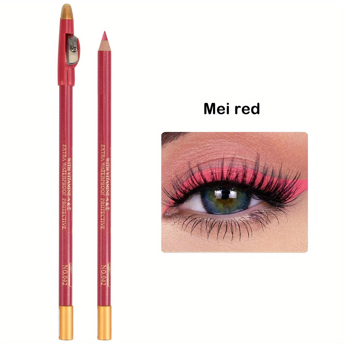 Wooden Makeup Pen With Pencil Sharpener Black Pearlescent White Multi-color Lip Liner Eyeliner Lying Silkworm Eyebrow Pencil Multi-purpose Makeup Tool Valentine's Day Gifts