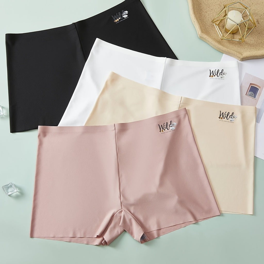 4 Pack Women's Plus Size High Rise Solid Seamless Panties - Medium Stretch, Elegant Design - For Women Seeking Comfort & Support - Perfect for Everyday Wear