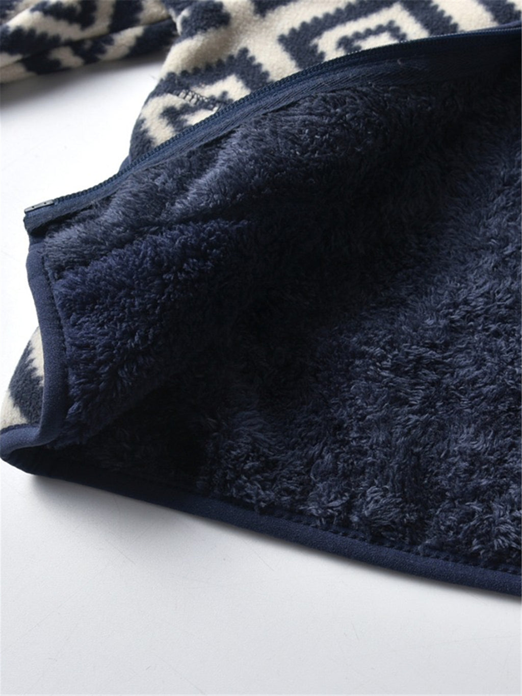 New Boys Vintage Plaid Printed Casual Thickened Warm Stand Collar Zipper Jacket