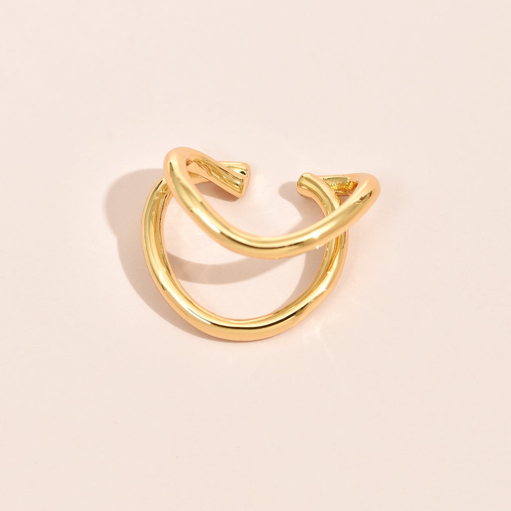 Simple Round Wrap Earrings Ear Clip Double C Cartilage U-Shape Earless No Pierce Earring