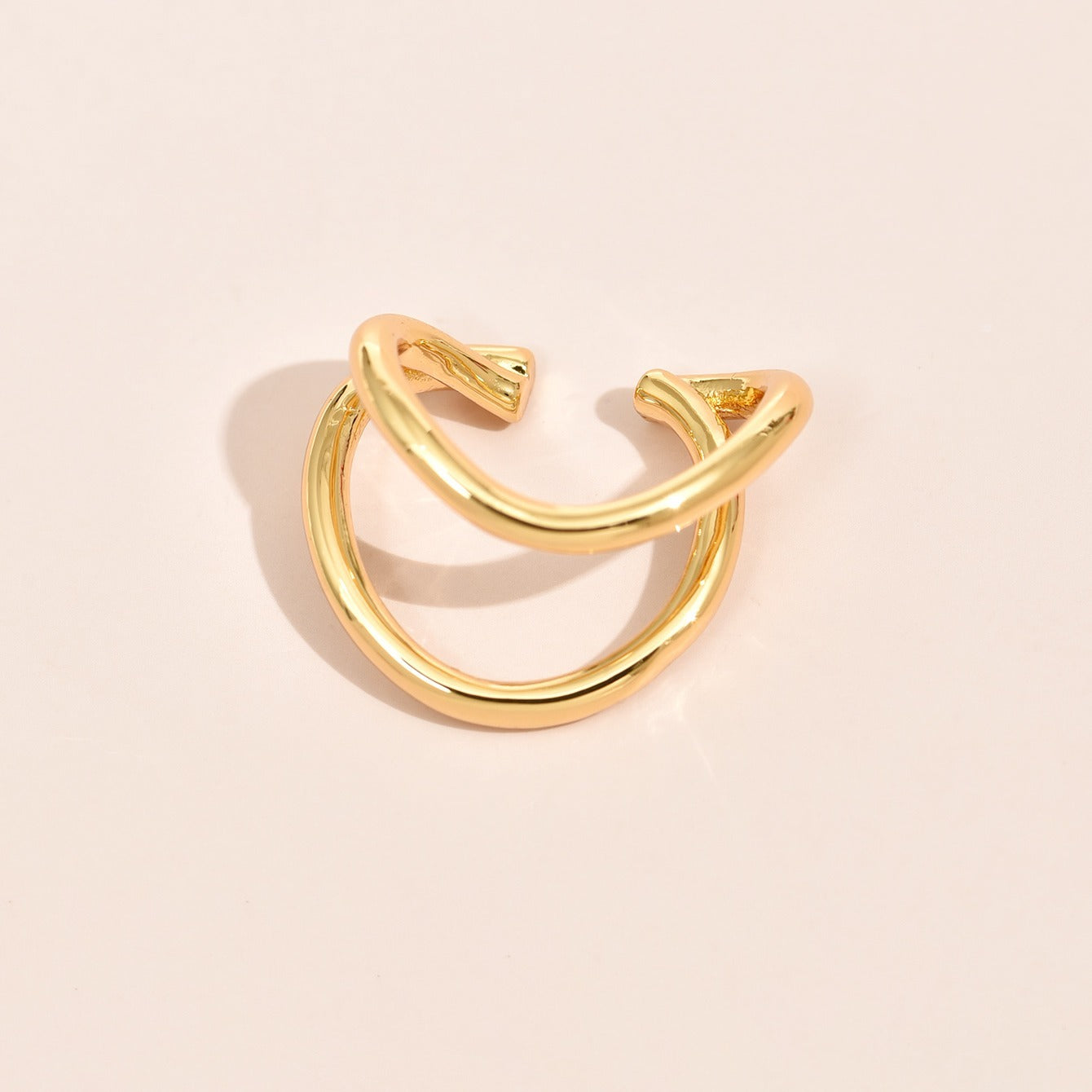 Simple Round Wrap Earrings Ear Clip Double C Cartilage U-Shape Earless No Pierce Earring