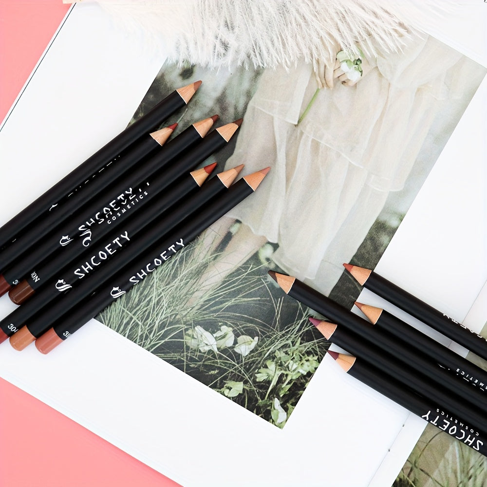 12-color Waterproof Matte Lip Liner, Long-lasting, Non-fading, Non-stick Cup, Not Easy To Take Off Makeup, Valentine's Day Gifts