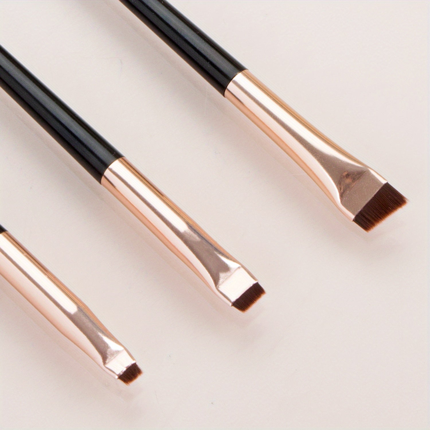 3Pcs Ultra-Thin Eyebrow Brush Set - Angled Precision Eyeliner Makeup Brushes, Synthetic Bristles Slanted Eye Brow Tinting Kit
