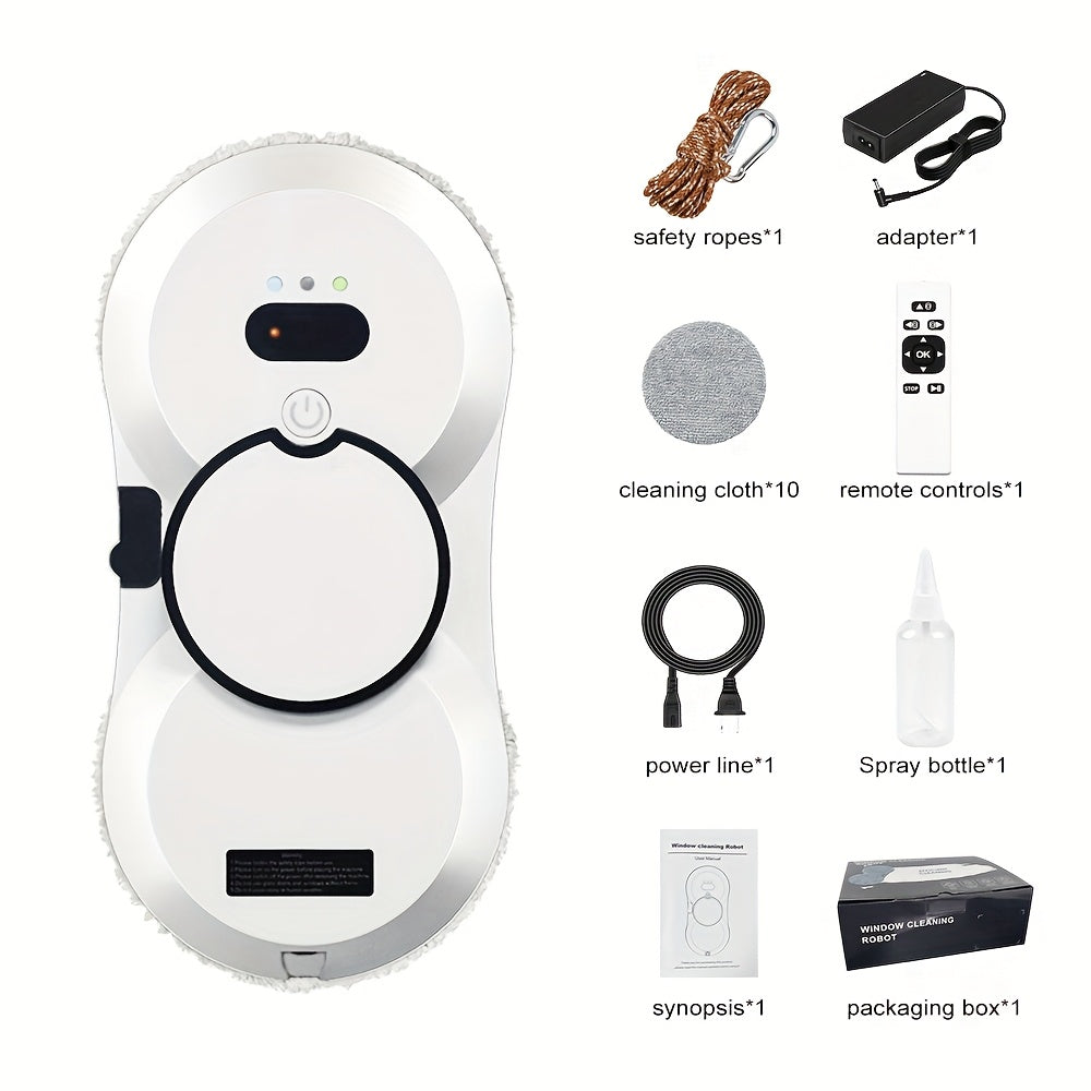An Intelligent Window-Cleaning Robot That Automatically Sprays Water, Remote-Controlled Electrically Operated Glass Cleaning Robot with Planning Function