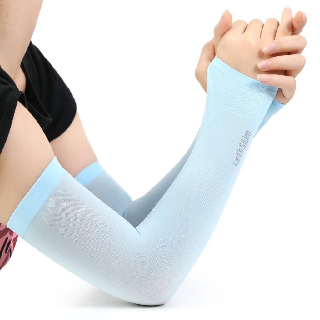 2pcs Women's Cooling Hand Covers in Ice Sliky Fiber Fabric for Running, Fishing, Cycling