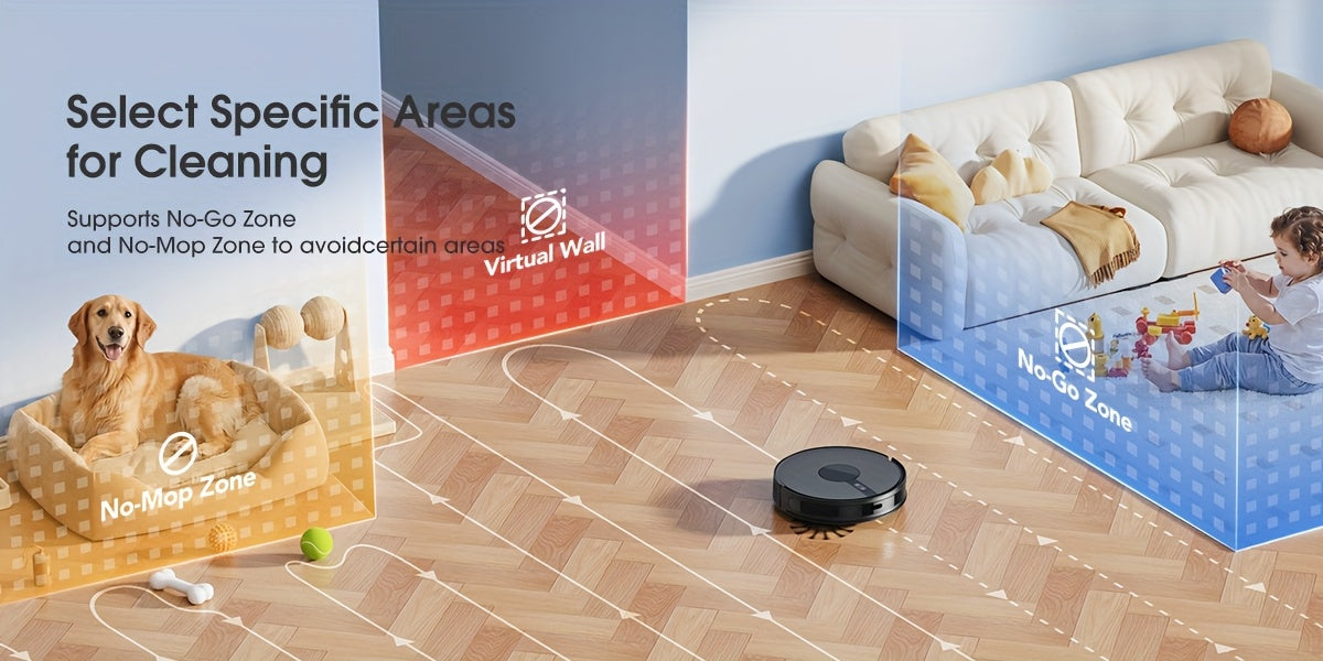 Lubluelu 6500Pa Robotic Vacuum, Robot Vacuum Cleaner And Mop Combo, 180Mins Max, 62dB, 34 No-Go Zones for Pet Hair Carpets Floor - B40/L15Ultra