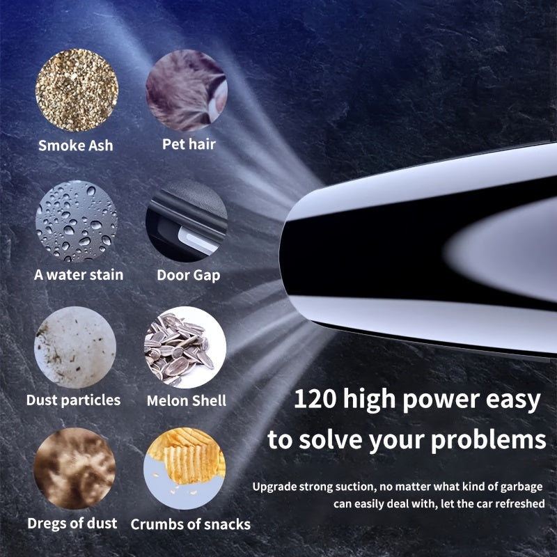 Car Vacuum Cleaner for Home Use, Large Suction Powerful Powerful Vacuum Cleaner for Car, Small Car Interior Vacuum Cleaner, Dry and Wet Dual-Use, Without Battery