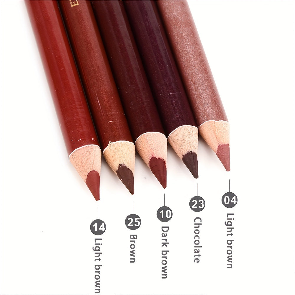 Wooden Makeup Pen With Pencil Sharpener Black Pearlescent White Multi-color Lip Liner Eyeliner Lying Silkworm Eyebrow Pencil Multi-purpose Makeup Tool Valentine's Day Gifts