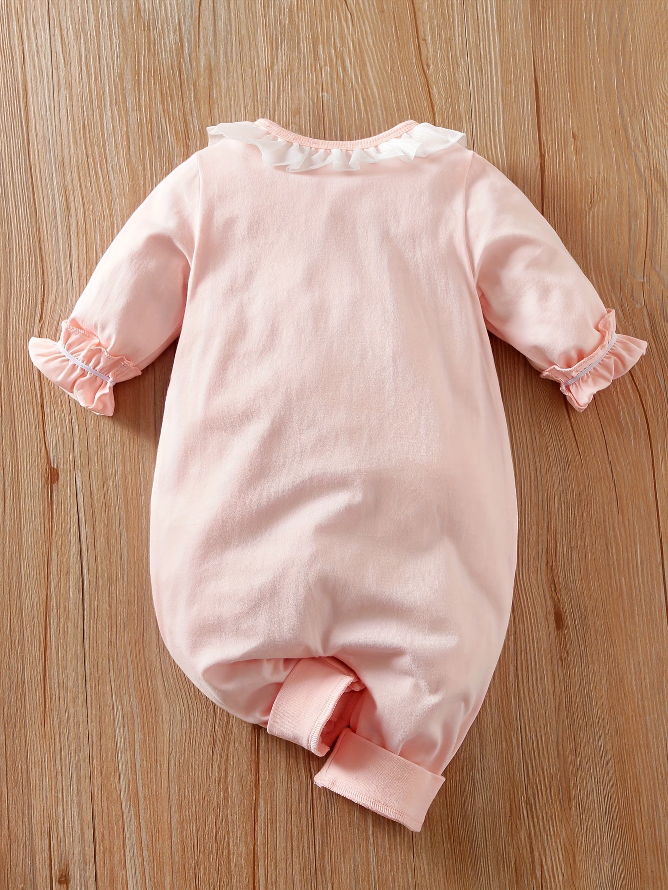YIERYING Baby Girls' Long Sleeve Romper - Soft Pink Onesie with Crown, Easy-diaper-change Snap Closure, Cute Everyday & Special Occasion Outfit for Newborns & Infants (Spring/Fall) - Infant Clothing, Newborn Essentials, Playf