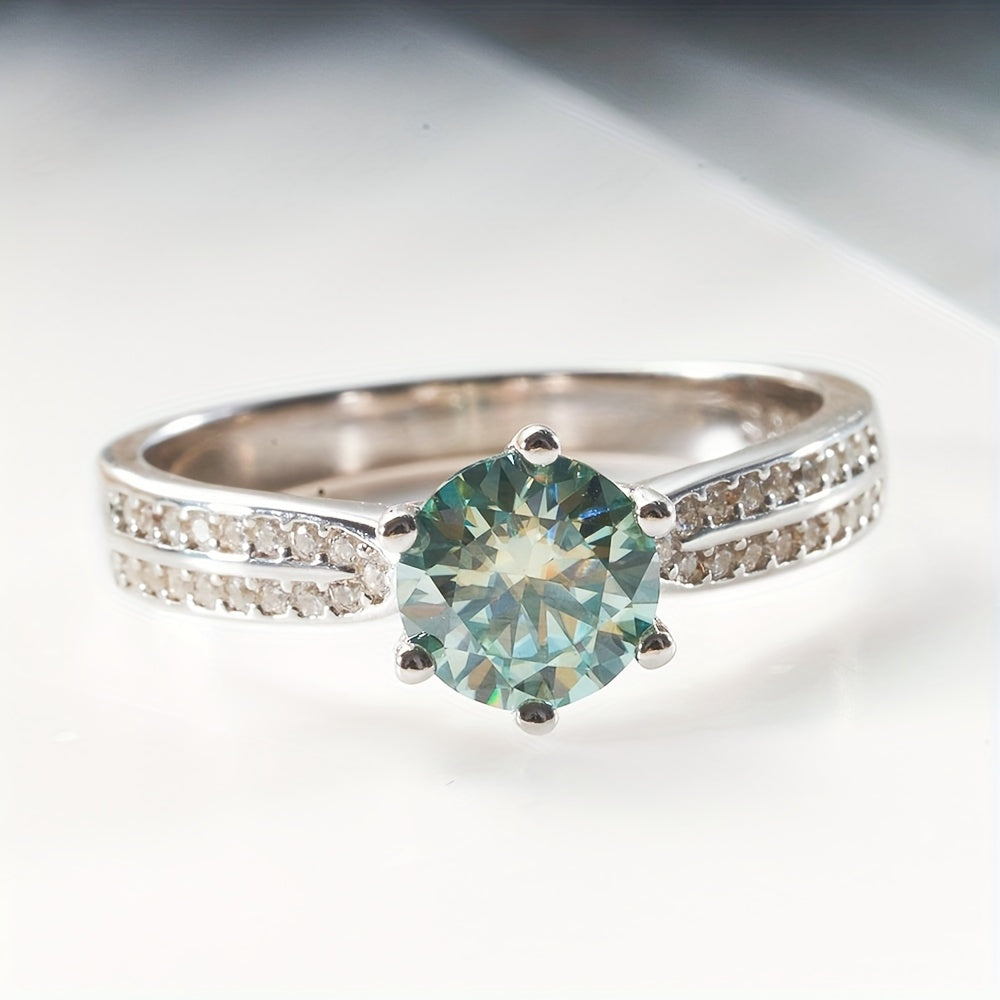 Original Tancise 925 Pure Silvery Ring with Moissanite Diamond and Certificate, Exquisite Jewelry for Women's Engagement Ring