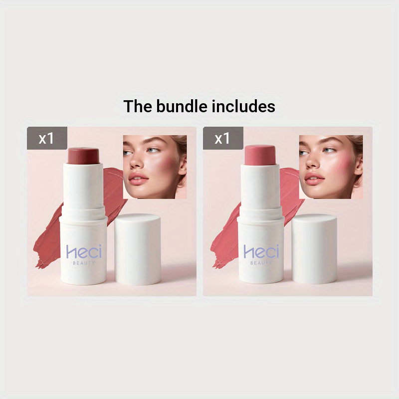 3-in-1 Waterproof Makeup Stick: Blush, Eyeshadow, Lipstick - Lasts All Day, Moisturizes & Brightens in Berry, Coral, Pink