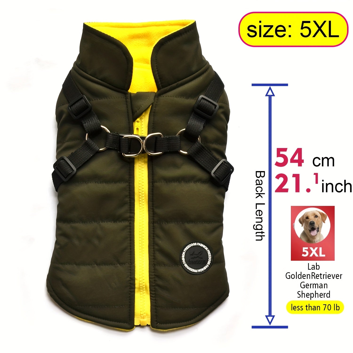 Warm Padded Dog Vest with Harness for Small and Medium Dogs - Red Coat for Extra Comfort and Security Christmas Gift