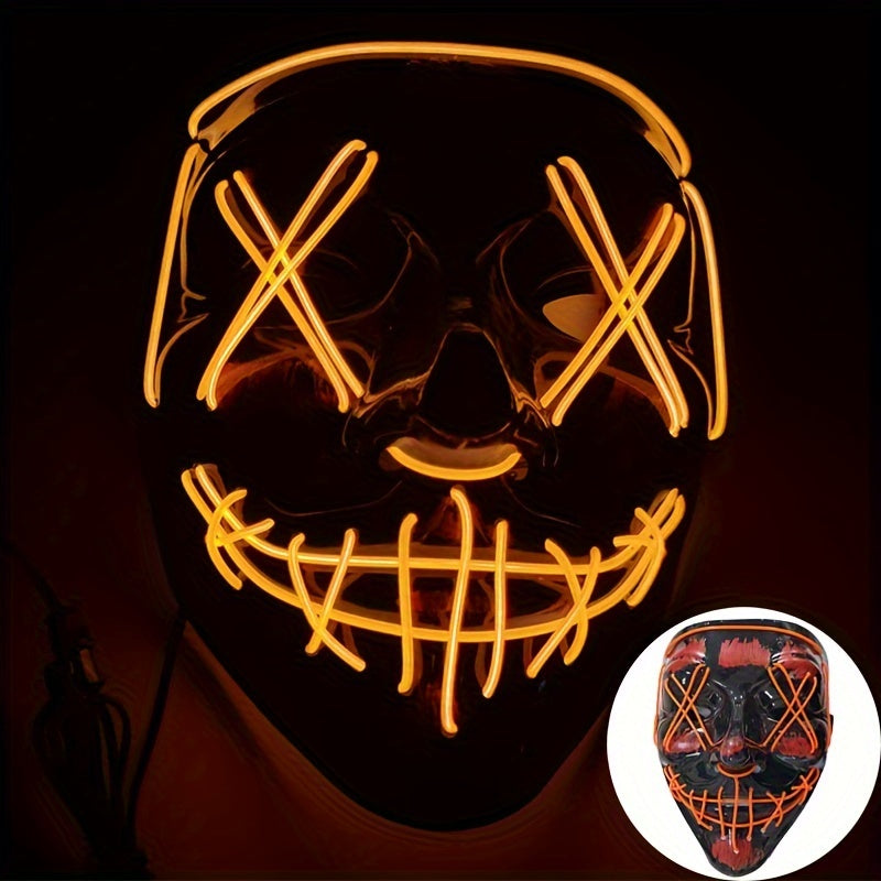 Halloween Light Mask LED Full Face Mask, Clown Glow Mask For Adult, For Christmas, Halloween, Thanksgiving