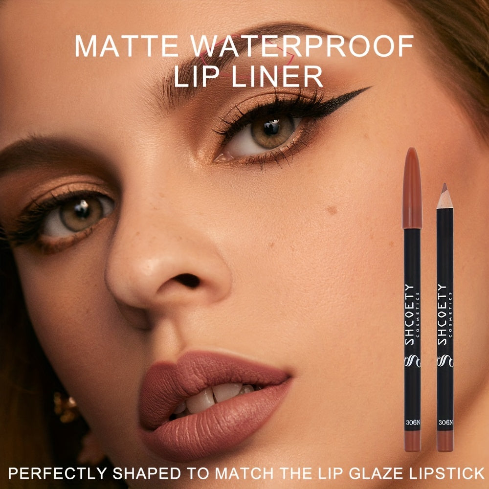 12-color Waterproof Matte Lip Liner, Long-lasting, Non-fading, Non-stick Cup, Not Easy To Take Off Makeup, Valentine's Day Gifts