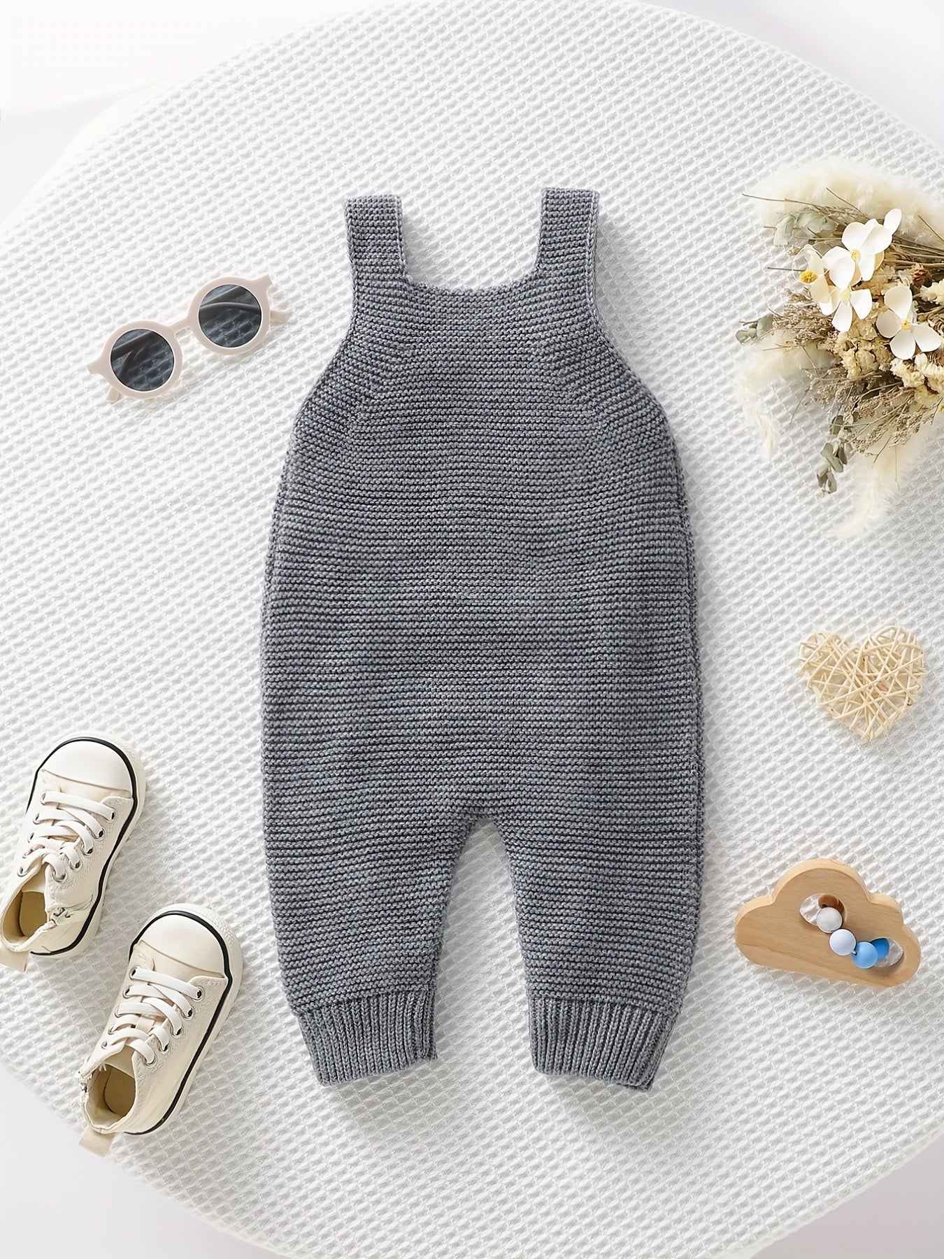 Baby Clothing Girl Baby Bodysuit Baby Love Jacquard Boys Knitted Bodysuit, Suitable For Indoor And Outdoor Wear