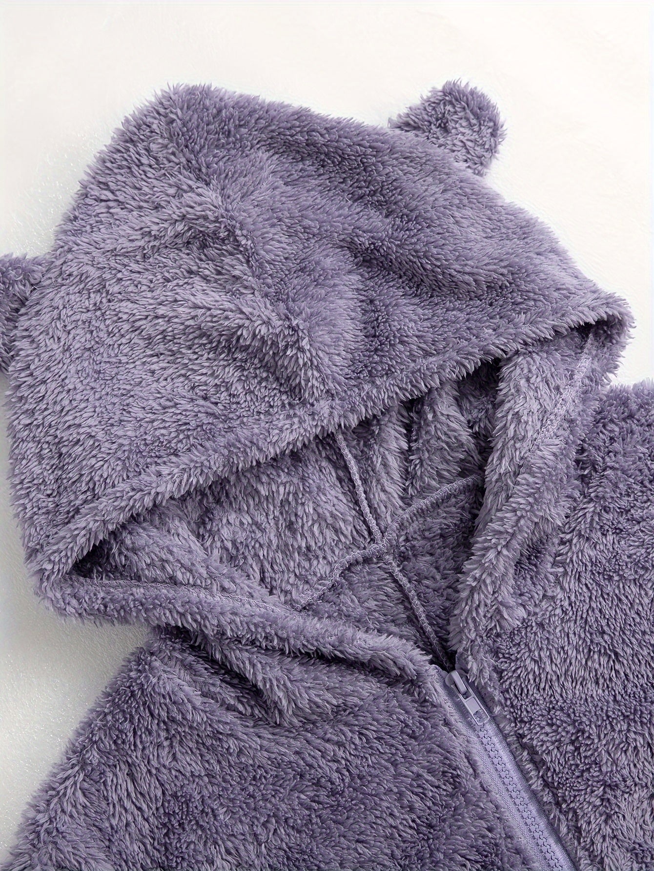 Fuzzy Hooded Pajama Jumpsuit For Music Festival, Comfy & Cute Long Sleeve Zipper Pajamas, Women's Lingerie & Sleepwear