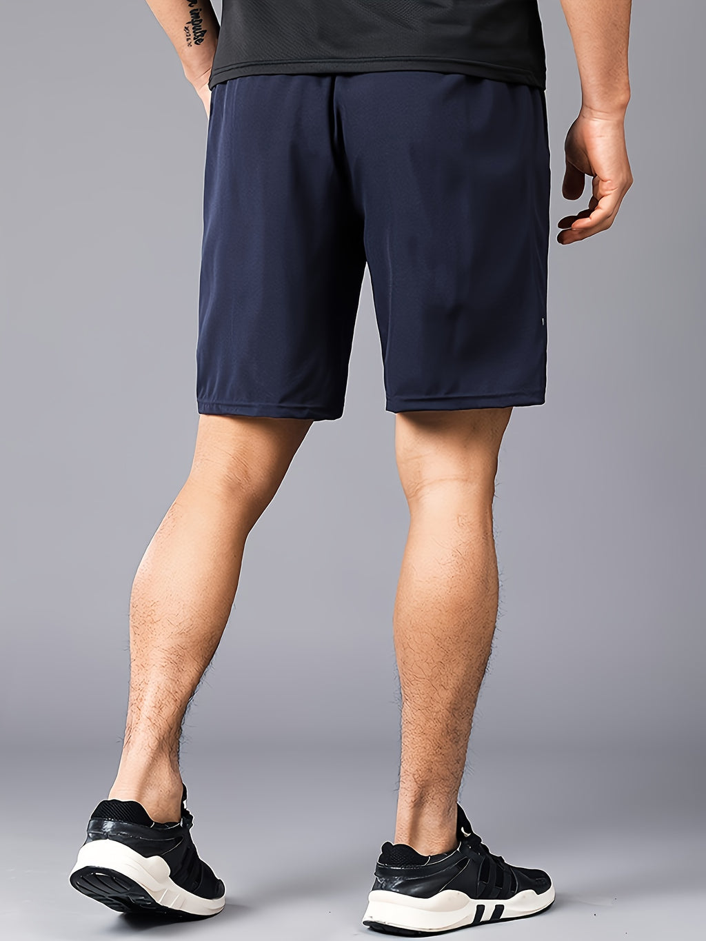 3pcs Reflective Men's Stripe Decor Sports Shorts, Elastic Waist Trendy Fitness for Summer Training