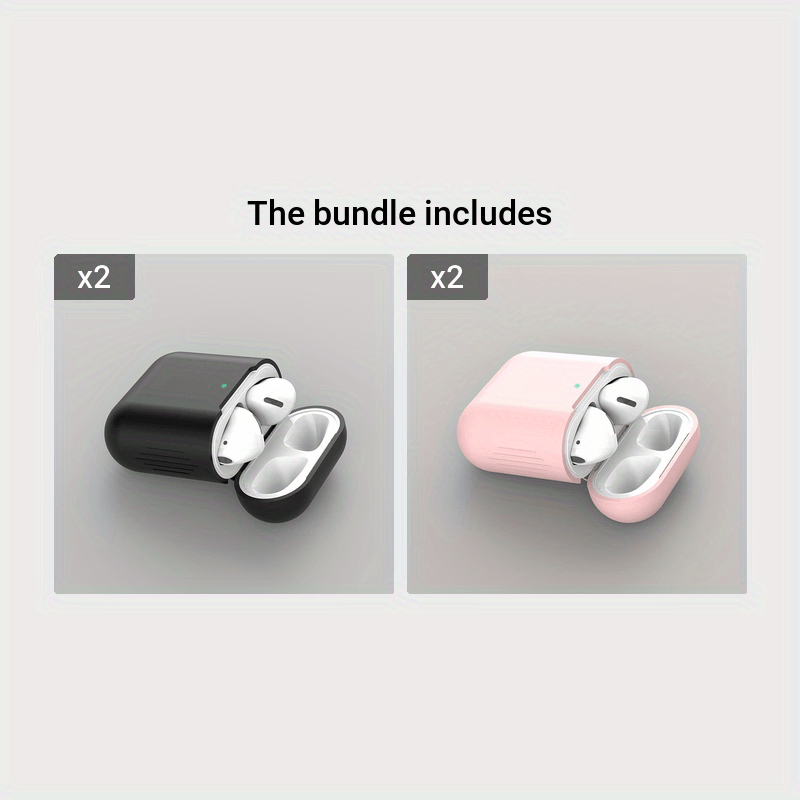 Suitable Silicone Case for AirPods - Protective Wireless Earphone Case Compatible with 1st and 2nd Generation - Headphone Shell