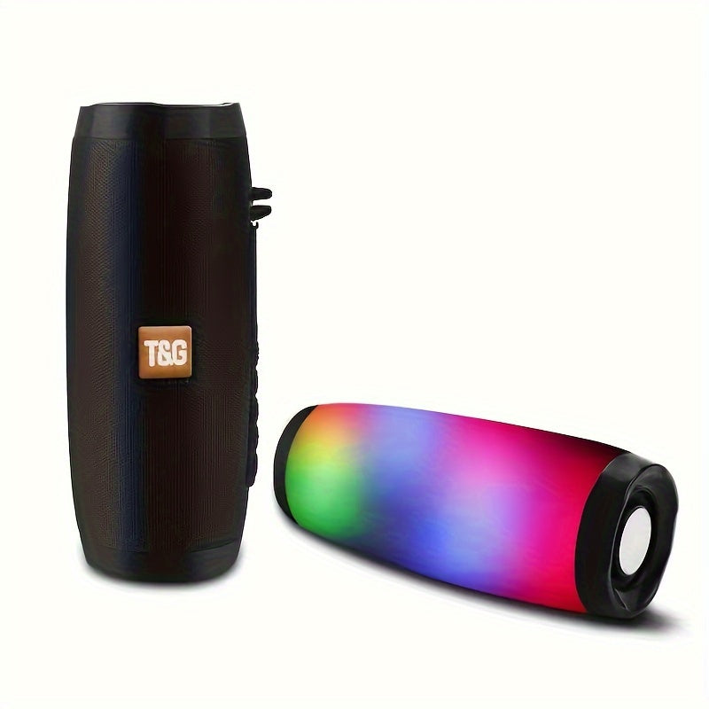 Portable Wireless Speaker With Colorful LED Light, Outdoor 3D Stereo Bass Luminous Speaker, TWS Stereo Subwoofer Rod Hands-Free Call/FM/TF Card/U Disk, Connect Mobile Phone/Tablet/TV, wireless Portable Audio, Electronics/Cons