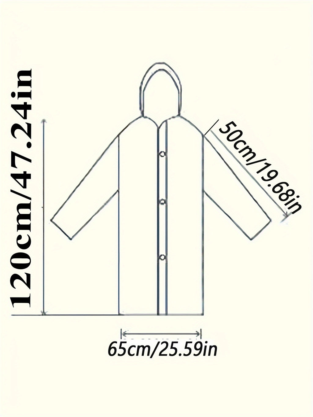 Gray EVA Raincoat - Windproof, Waterproof, Full-Body Thickened Jacket for Travel, Cycling, Hiking - Portable, Elastic Cuffs, Buttoned Closure