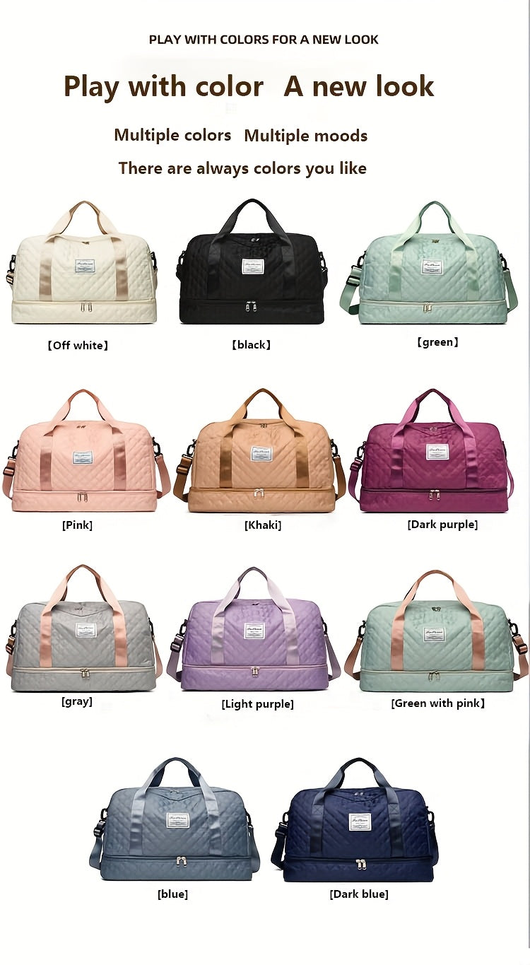 [Luxury Travel Bag] Extra Large Luxury Women's Gym Duffel Travel Bag | Multifunctional with Wet/Dry Separation, Convenient Side Pockets, and Independent Shoe Compartment - Lightweight Maternity Bag Storage Bag for Short Trip