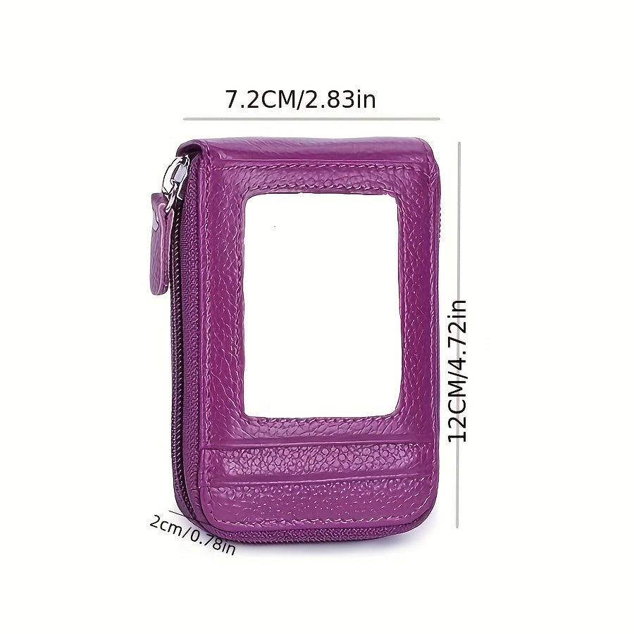 1pc RFID Blocking Card Holder with Zipper, Compact Credit Card Case for And Women, Polyester Lined, Modern Design, Credit Card Storage | Sleek Card Case | Polyester Lined Interior