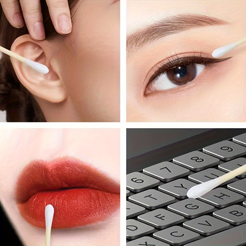 400/100 Count Double-Tipped Cotton Swabs - Unscented, Hypoallergenic Ear & Makeup Cleaner, Multipurpose & Disposable Cotton Swabs For Personal Care