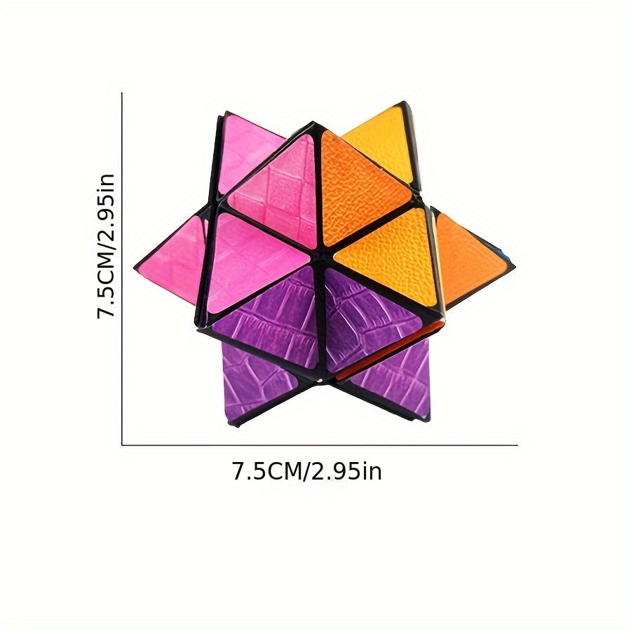 [Magic Cube] 3D Hexagon Magic Cube | Infinity Puzzle for Youngsters, Space Geometry Flip Toy, Brain Boost & Relax, Mixed Colors, ABS Material