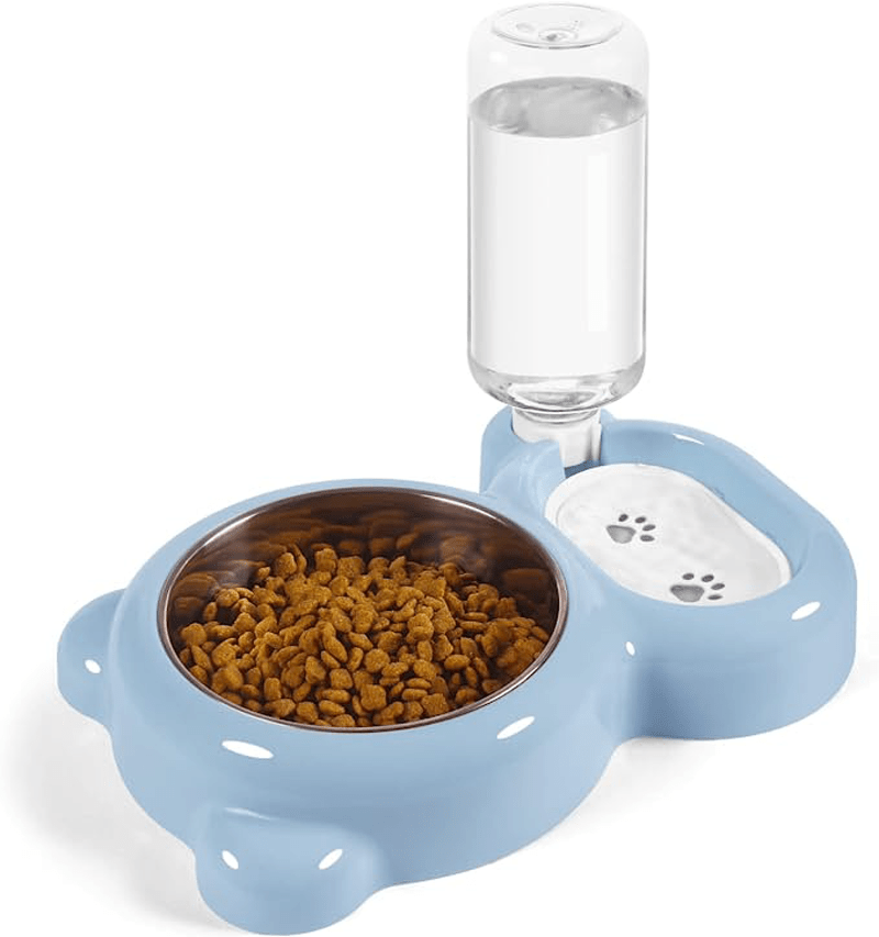 Keep Your Pet Hydrated & Fed with This Double Bowl Set & Automatic Water Dispenser Bottle!