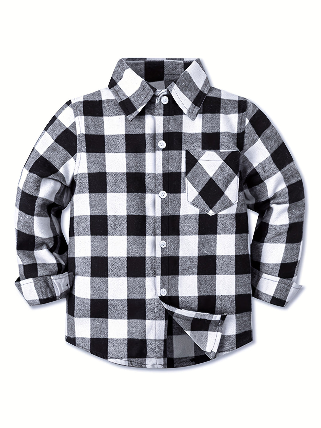 Baby Boys Plaid Shirts Button Down Long Sleeve Blouse Tops Kids Clothes