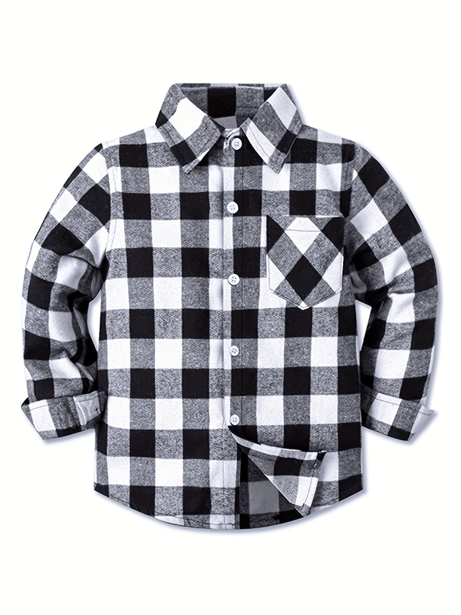 Baby Boys Plaid Shirts Button Down Long Sleeve Blouse Tops Kids Clothes