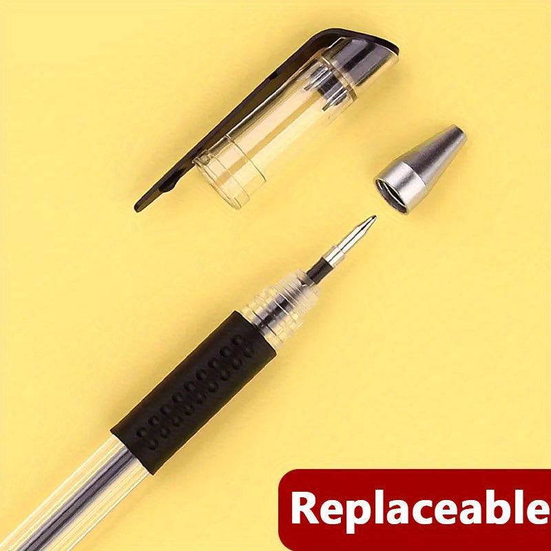 3 Pens + 15 Refills Gel Pen Set School Supplies Black Blue Red Ink Color 0.5Mm Ballpoint Pen Kawaii Pen Student School Office Stationery