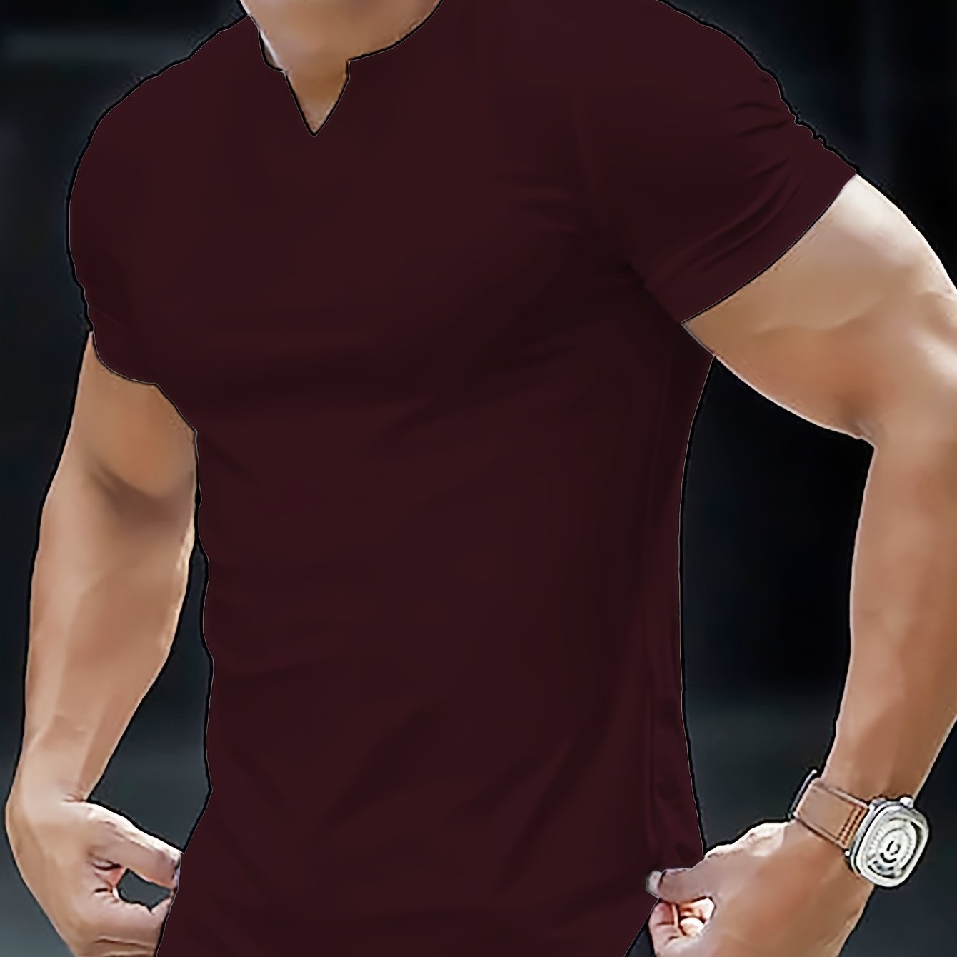 Summer-Ready Stylish Men’s V-Neck T-shirt - Comfortable, Breathable Fabric, Easy-Care & Durable