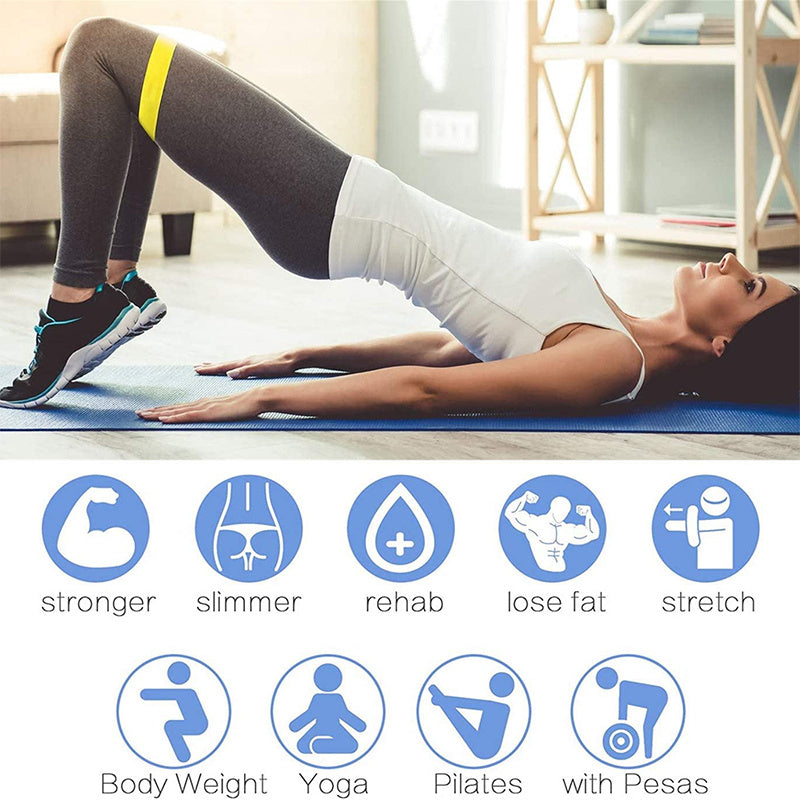 Yoga Resistance Rubber Band Fitness Level 5 Workout Elastic Band Expander Pilates Sports Training Gym Equipment