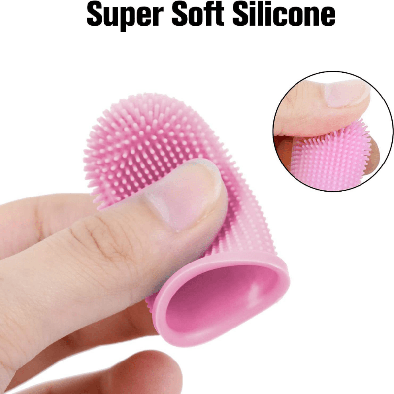 Super Soft Silicone Pet Finger Toothbrush for Dogs & Cats - Gentle Dental Care with Soft Bristles, Ergonomic Grip, Plaque & Tartar Remover, Safe for Sensitive Gums, Multi-Color Options (White, Pink, Blue, Green, Black) - Batt