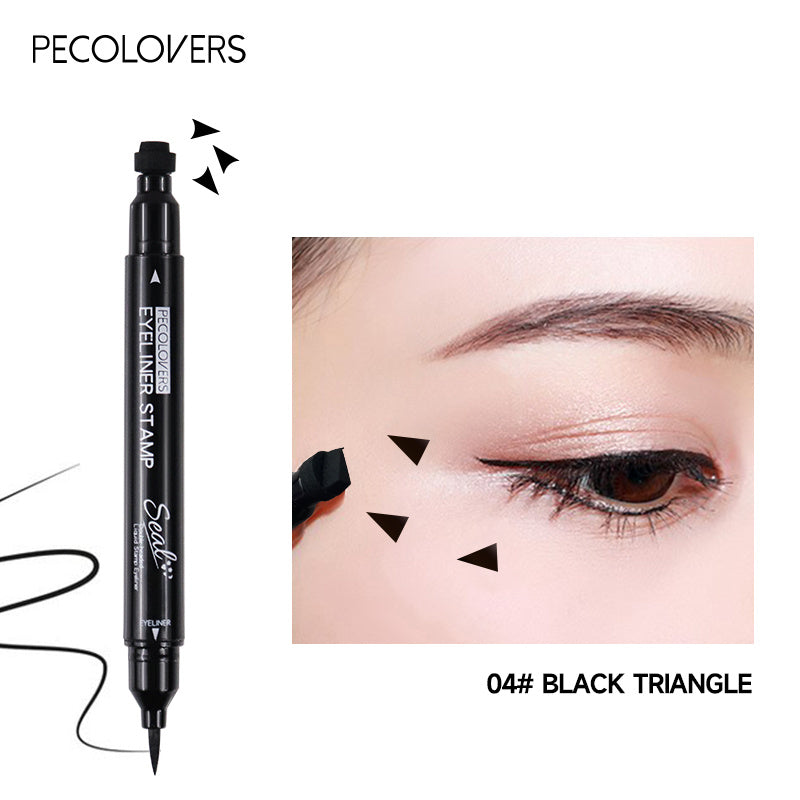PECOLOVERS Double Head Waterproof Liquid Eyeliner Moon Star Heart Shapes Tattoo Stamp Quick Dry Eye Liner Pencil Makeup Tool, Quickdry Liner, Creative Eyeliner Design, Smooth Application, Highprecision Tip, Makeup Stamp, Dual