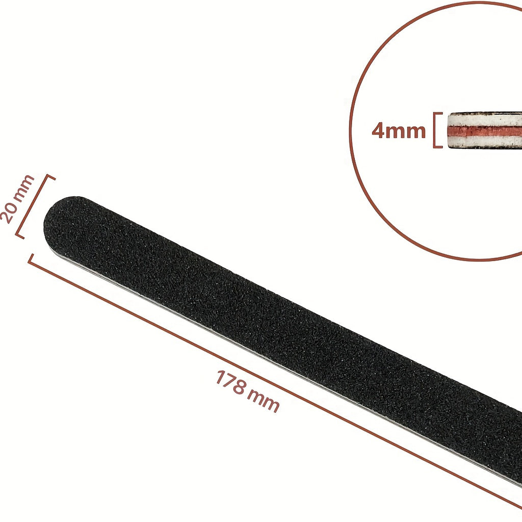 5 PCS Double Sided 100/180 Grit Nail Files Emery Board Black Manicure Pedicure Tool And Nail Buffering Files