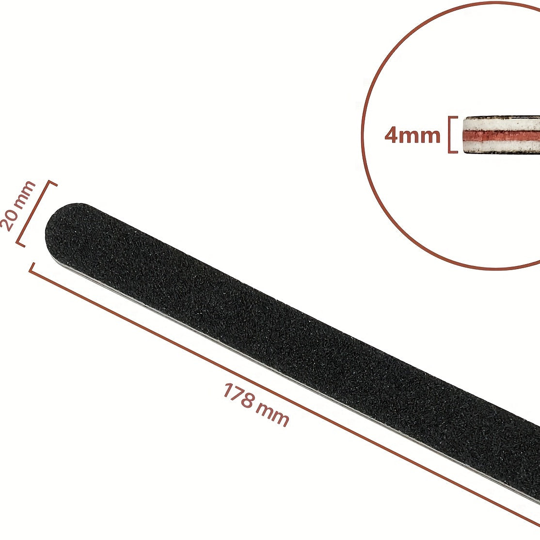 5 PCS Double Sided 100/180 Grit Nail Files Emery Board Black Manicure Pedicure Tool And Nail Buffering Files