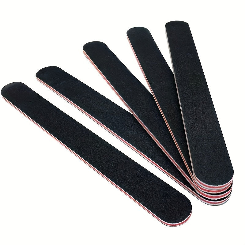 5 PCS Double Sided 100/180 Grit Nail Files Emery Board Black Manicure Pedicure Tool And Nail Buffering Files