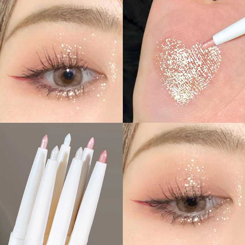 Dazzling Diamond Glitter Eyeliner Pen - Eyeshadow with Liquid Shimmer, Waterproof Highlighter, Nude Makeup, Long-Lasting, Easy to Apply, and Smudge-Proof
