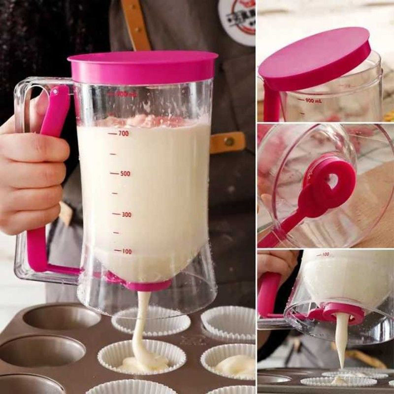 Cupcake Batter Separator And Dispenser - Handheld Funnel Measuring Cup Tool For Mess-Free Baking