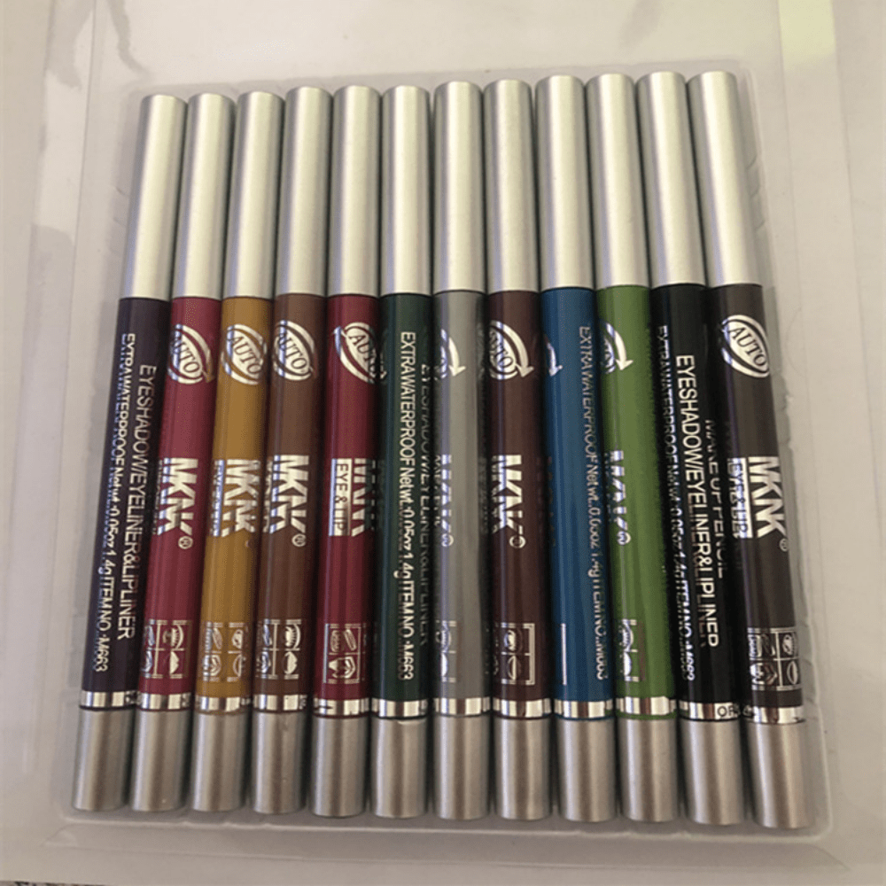 12pcs/set Vibrant Color Eyeliner Stick Set - Waterproof, Luminous, Multi-Color, Easy-to-Use Makeup Essential for Music Festival, Party, and Everyday Looks - Long-Lasting, Smudge-Proof, and Cruelty-Free