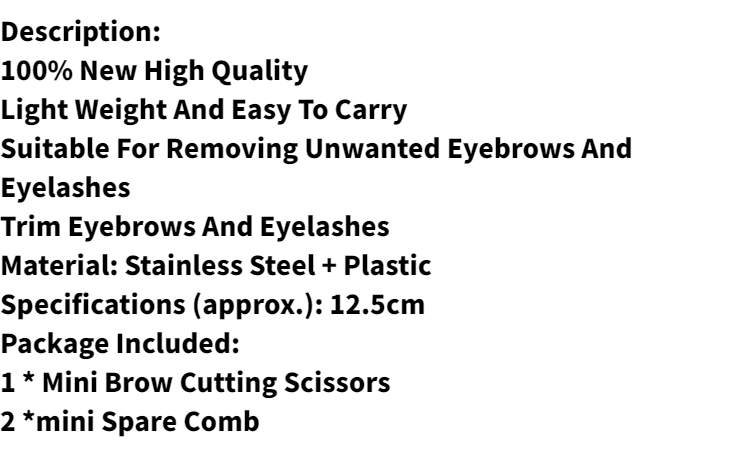 Eyebrow Trimmer Scissor With Comb Lady Woman Men Hair Removal Grooming Shaping Stainless Steel Eyebrow Remover Makeup Tool