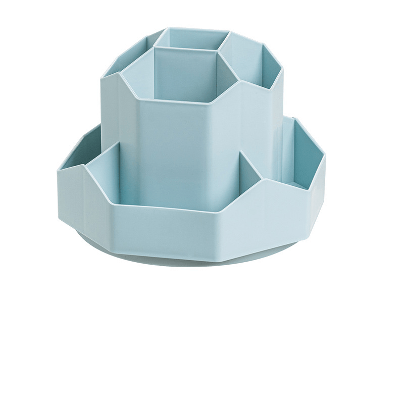 1pc Multi-functional Rotatable Desktop Organizer, Pen Holder, Bedroom Office Stationery Storage Box, Desktop Cosmetics Storage Box, Makeup Organizer, Rotatable Pen Holder