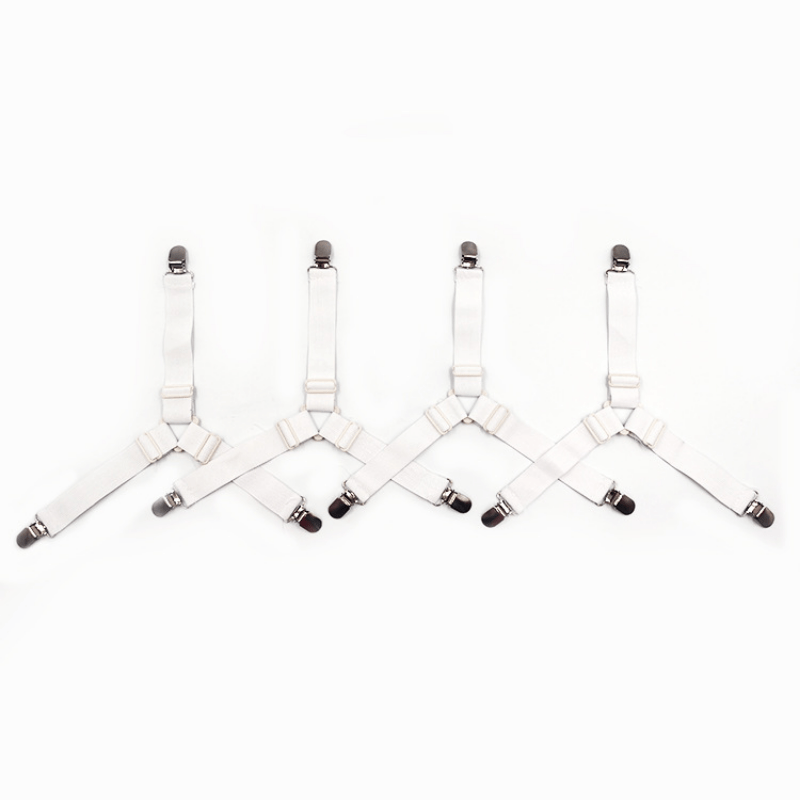 4pcs Invisible Safety Straps - Adjustable Metal Clip Elastic Straps for Sofa Cushions and Bedding - Practical, Non-Slip, and Durable Quilt Fixers for a Secure Fit