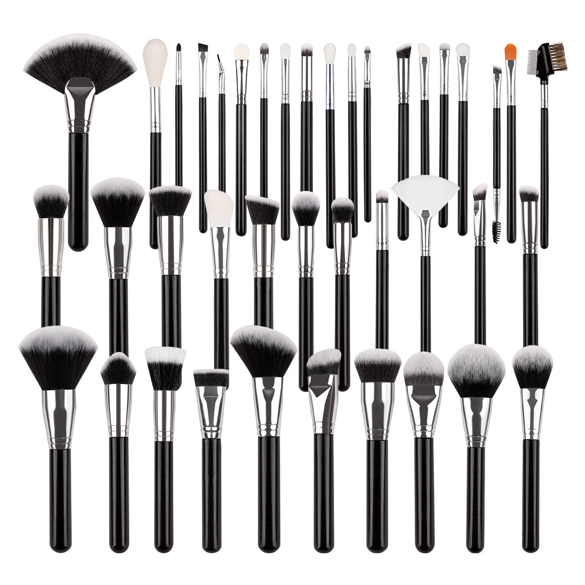 40pcs Complete Function Makeup Brush Kit With Premium Synthetic Bristles & Wooden Handle Perfect For Highlighter Blush Contour Eyeshadow Blending Professional Face Eye Lip Blender Brush Ideal For Makeup Beginner & Artist