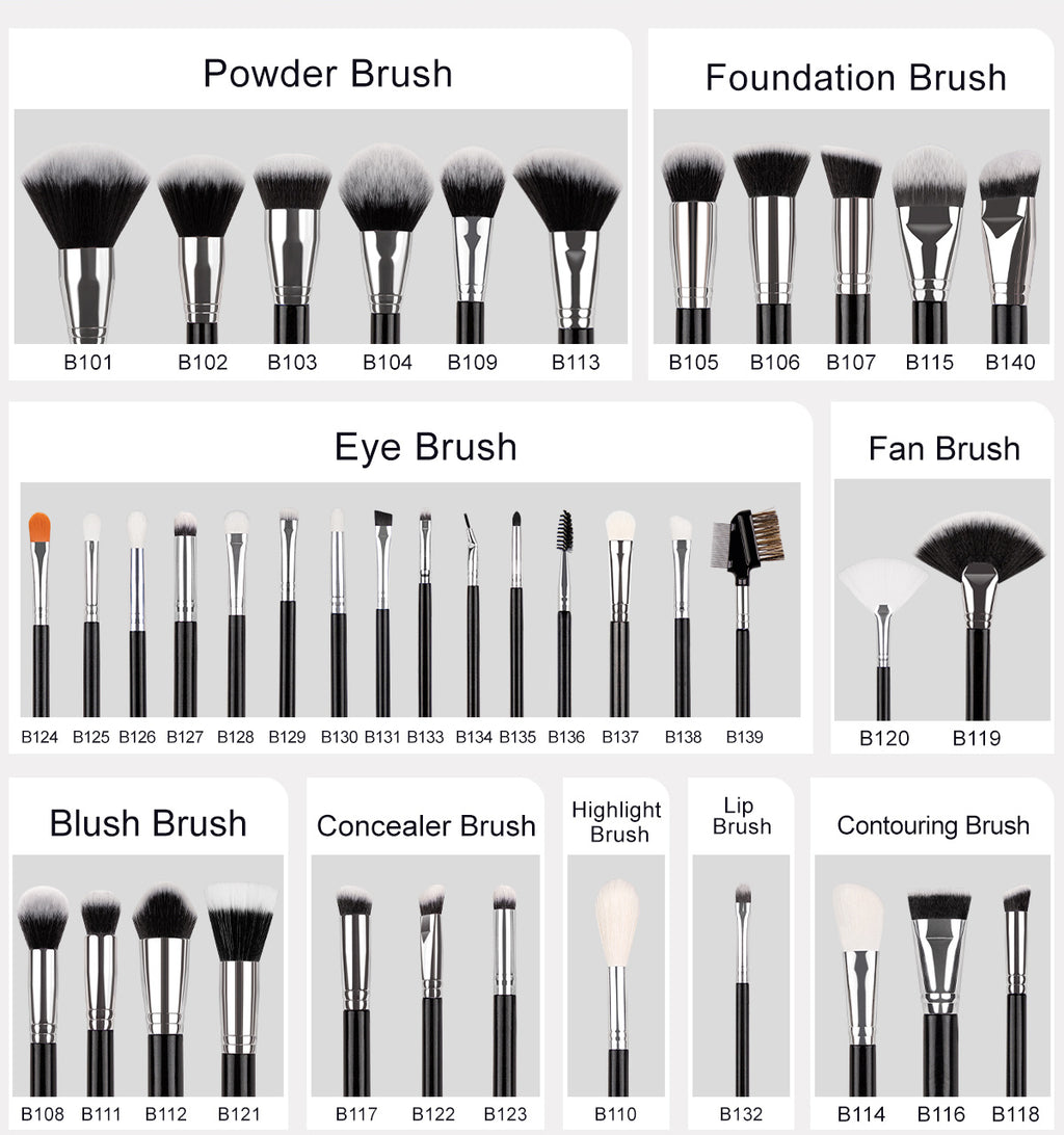 40pcs Complete Function Makeup Brush Kit With Premium Synthetic Bristles & Wooden Handle Perfect For Highlighter Blush Contour Eyeshadow Blending Professional Face Eye Lip Blender Brush Ideal For Makeup Beginner & Artist